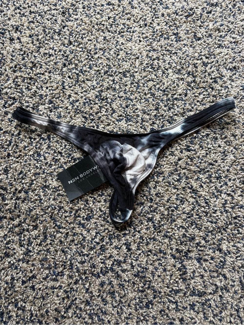 N2N Bodywear "Dude" Briefs or Thong - Tie Dye Black/White - Medium - NWT